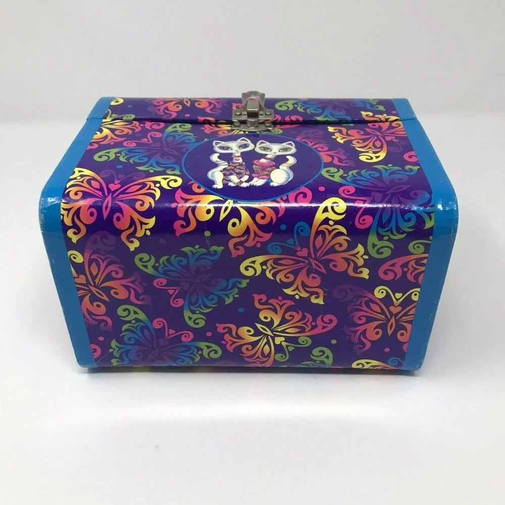Vintage 1990s Lisa Frank Siamese Cats Roxie and Rollie Latch Storage Lunch Box